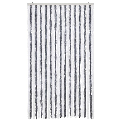 insektgardin 118x200 cm chenille grå og hvid