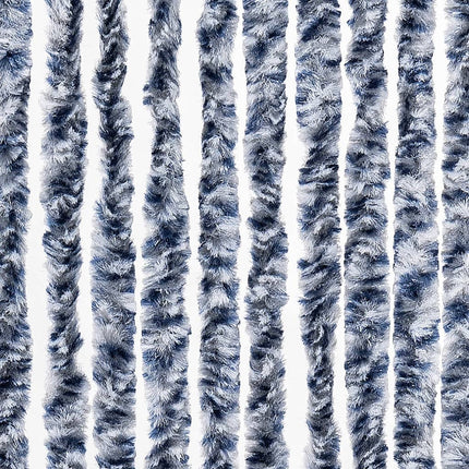 insektgardin 90x200 cm chenille blå og hvid
