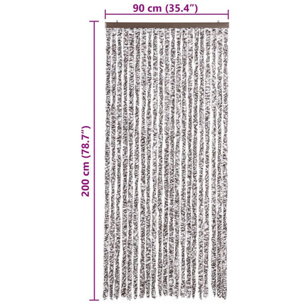 insektgardin 90x200 cm chenille brun og beige