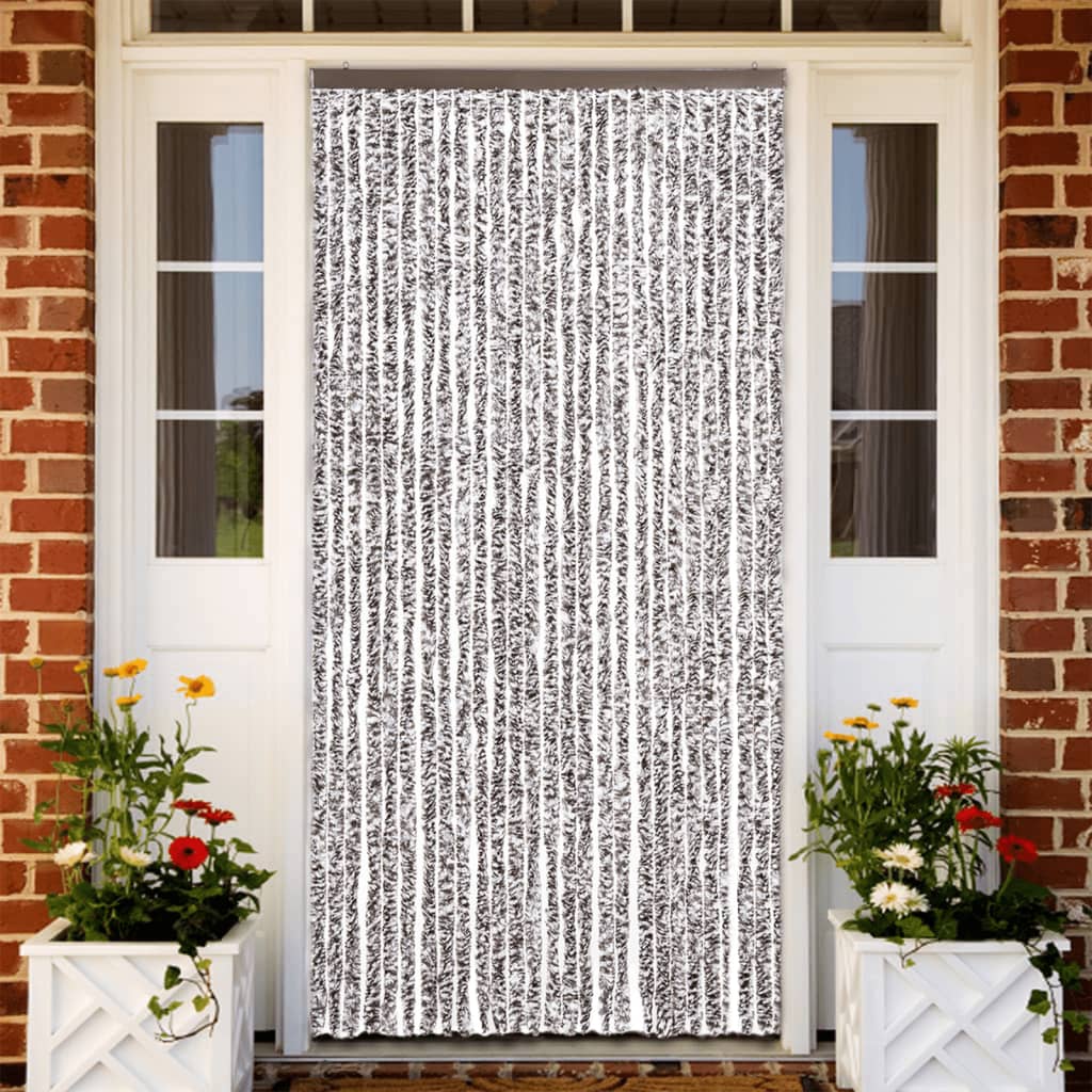 insektgardin 118x200 cm chenille brun og beige