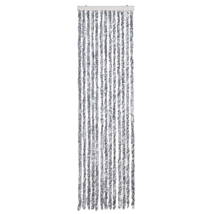 insektgardin 56x200 cm chenille grå og hvid