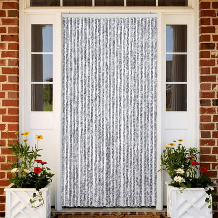 insektgardin 118x200 cm chenille hvid og grå