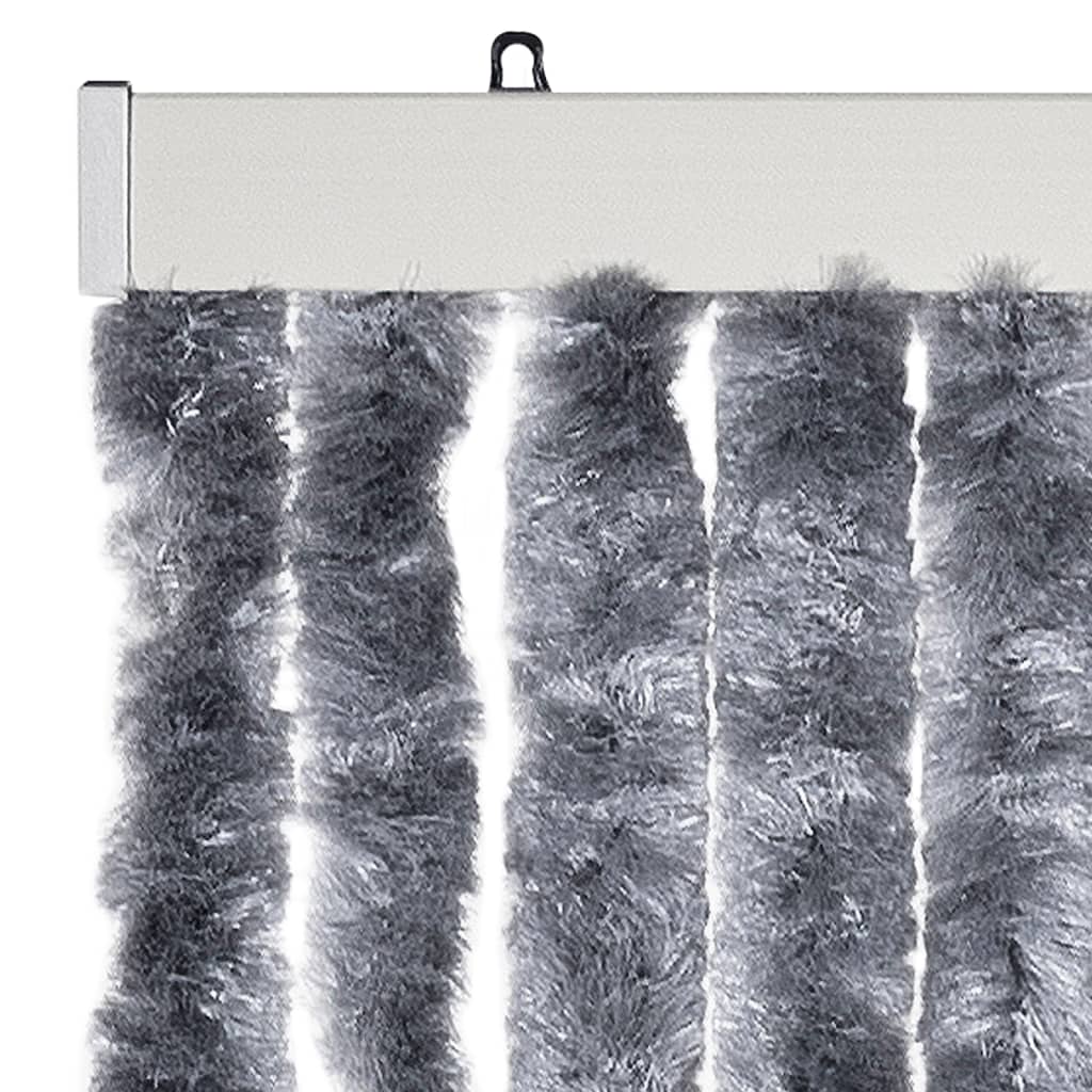 insektgardin 90x200 cm chenille sølvfarvet