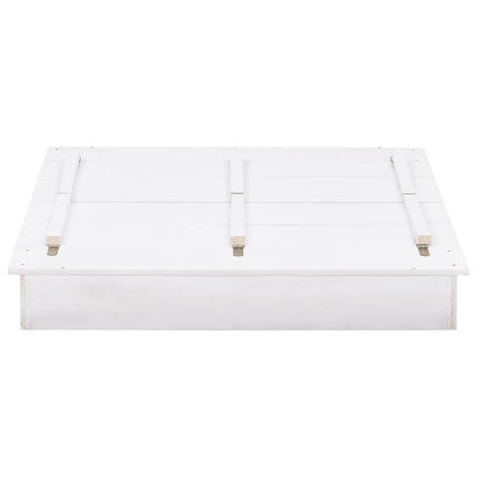 sandkasse 95x90x15 cm fyrretræ hvid