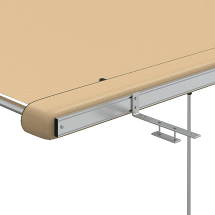 solsejl til campingvogn 3x2x2,15 m beige