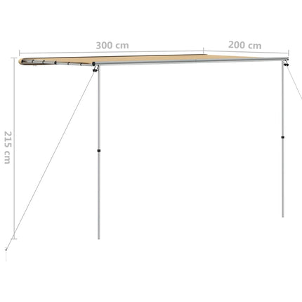 solsejl til campingvogn 3x2x2,15 m beige