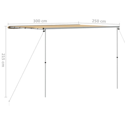 solsejl til campingvogn 3x2,5x2,15 m beige