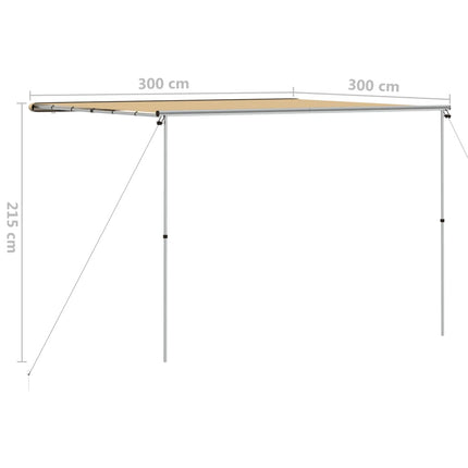 solsejl til campingvogn 3x3x2,15 m beige