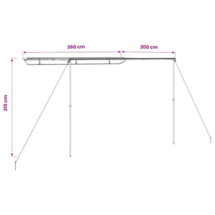 solsejl til campingvogn 3,6x2x2,15 m beige