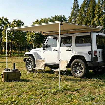 solsejl til campingvogn 3,6x2,5x2,15 m beige
