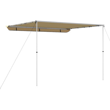 solsejl til campingvogn 3,6x3x2,15 m beige