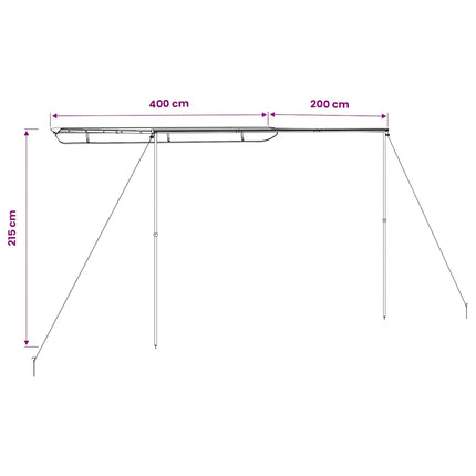 solsejl til campingvogn 4x2x2,15 m beige