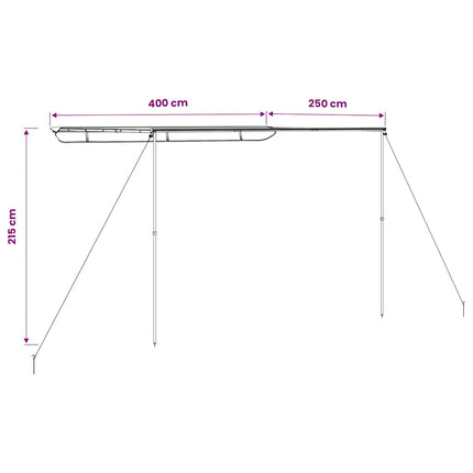 solsejl til campingvogn 4x2,5x2,15 m beige