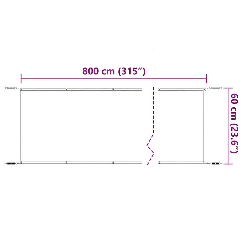 lodret markise 60x800 cm oxfordstof hvid