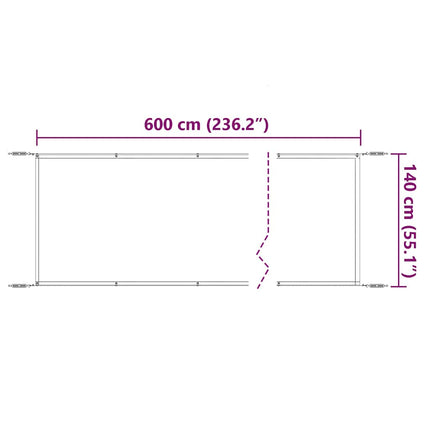 lodret markise 140x600 cm oxfordstof antracitgrå