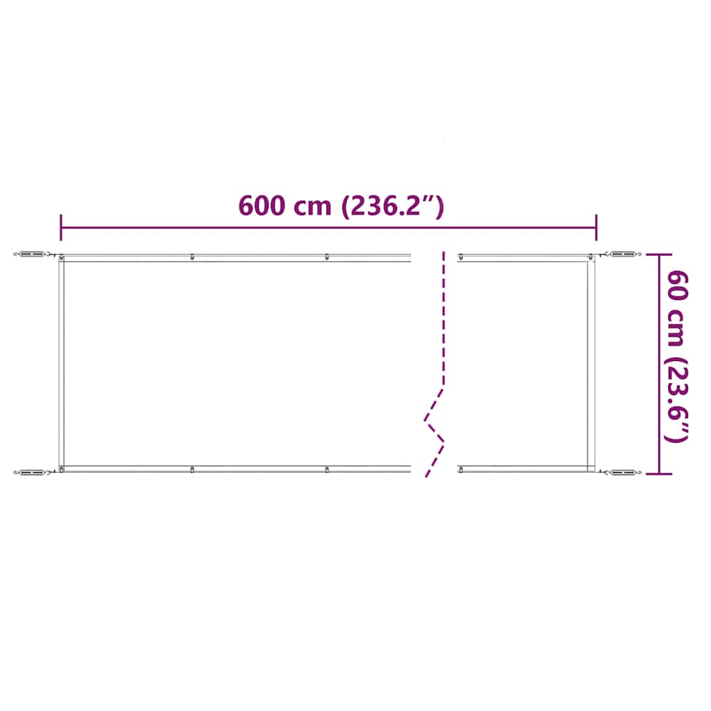 lodret markise 60x600 cm oxfordstof beige