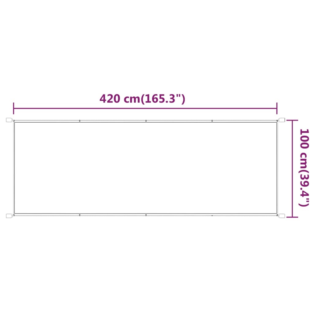 lodret markise 100x420 cm oxfordstof lysegrøn