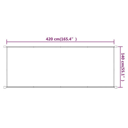 lodret markise 140x420 cm oxfordstof terrakottafarvet