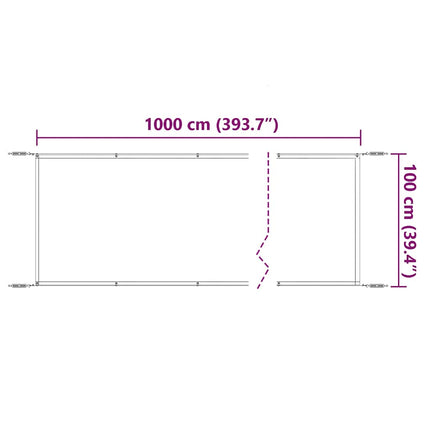 lodret markise 100x1000 cm oxfordstof gråbrun