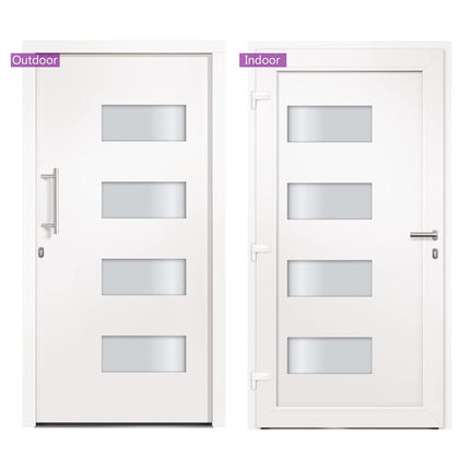 hoveddør 100x200 cm aluminium og PVC hvid