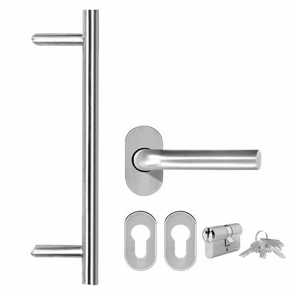 hoveddør 100x210 cm aluminium og PVC hvid
