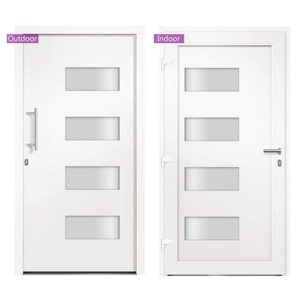 hoveddør 100x210 cm aluminium og PVC hvid