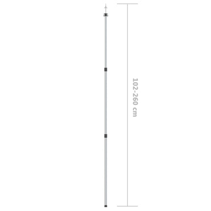 teleskopstænger til presenning 2 stk. 102-60 cm aluminium