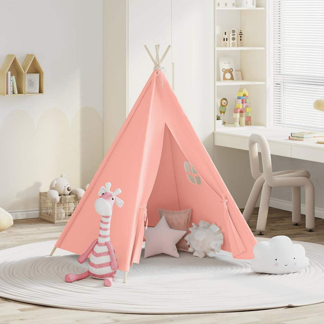 tipi til børn 120x120x150 cm med bærepose polyester pink