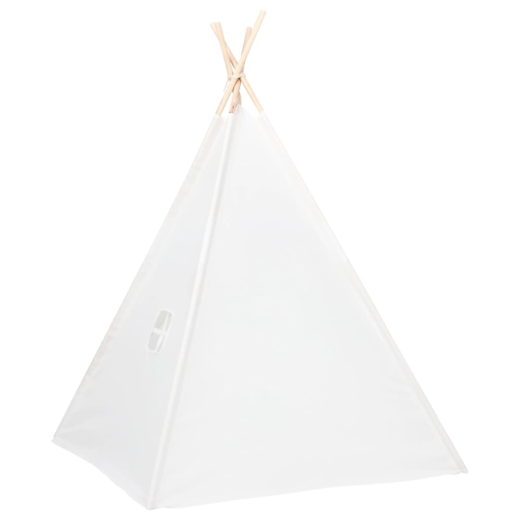 tipi til børn 120x120x150 cm med bærepose polyester hvid