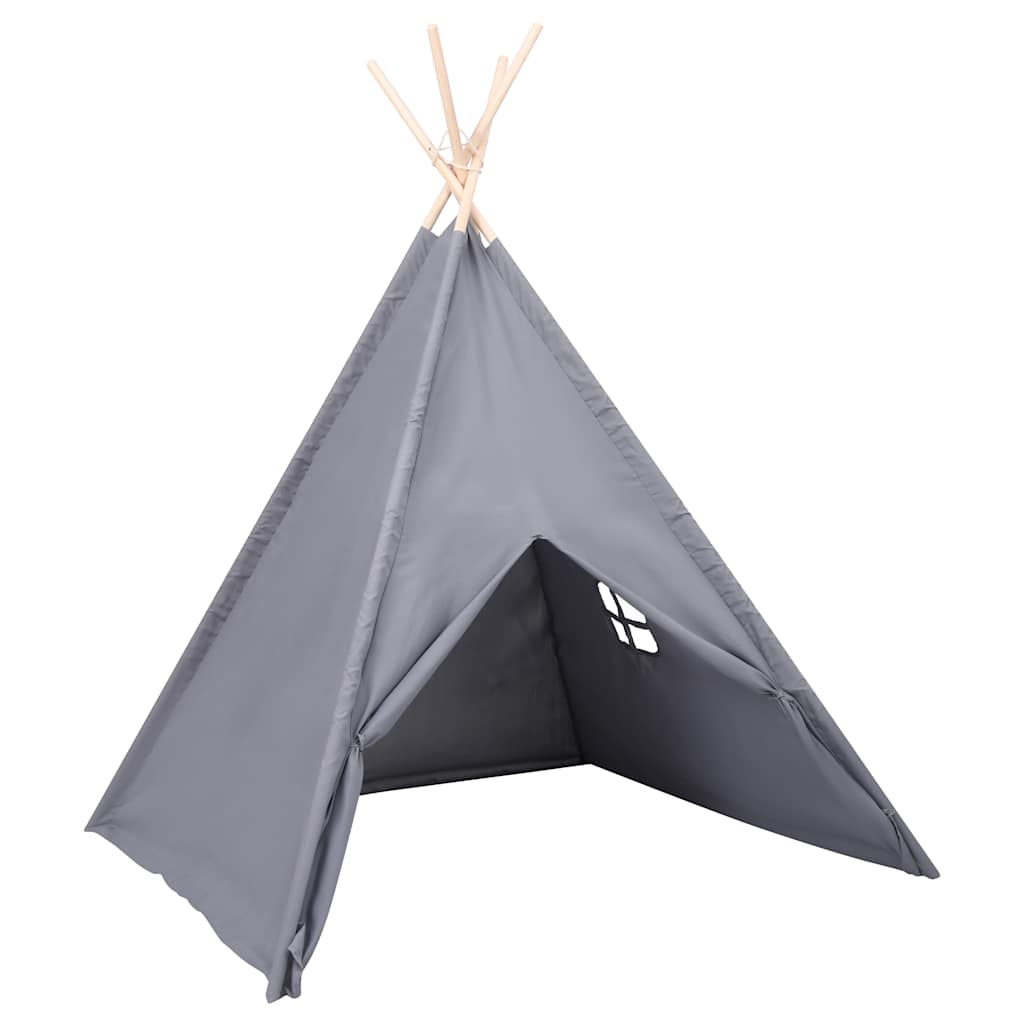 tipi til børn 120x120x150 cm med bærepose polyester grå