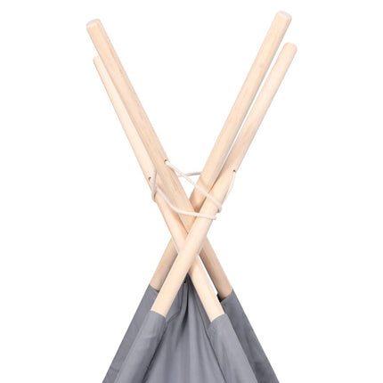 tipi til børn 120x120x150 cm med bærepose polyester grå