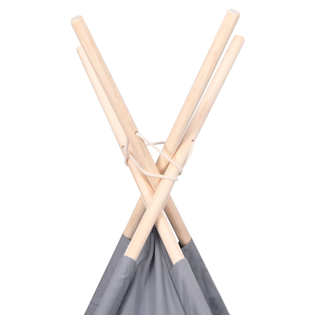 tipi til børn 120x120x150 cm med bærepose polyester grå