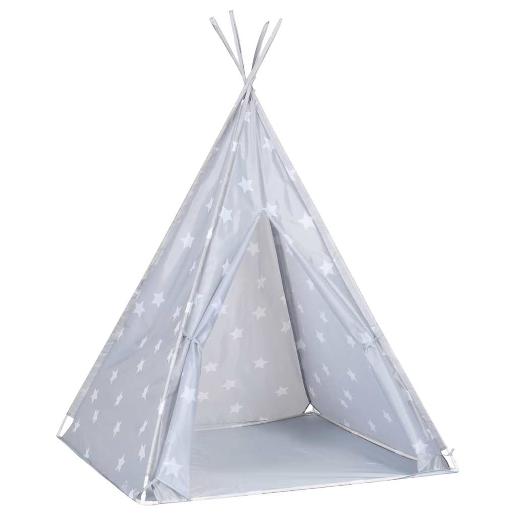 tipi til børn 115x115x160 cm med bærepose polyester grå