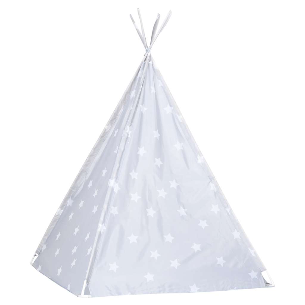 tipi til børn 115x115x160 cm med bærepose polyester grå