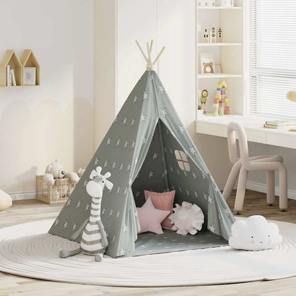 tipi til børn 115x115x160 cm med bærepose polyester grå