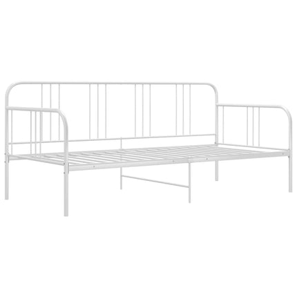 sengestel til udtræksseng 90x200 cm metal hvid