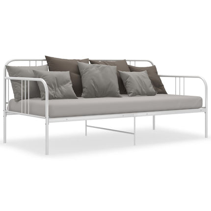 sengestel til udtræksseng 90x200 cm metal hvid
