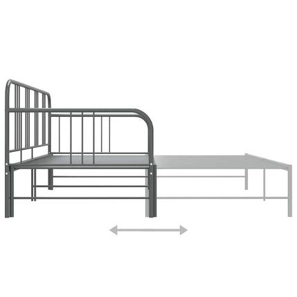 sengestel til udtræksseng 90x200 cm metal grå