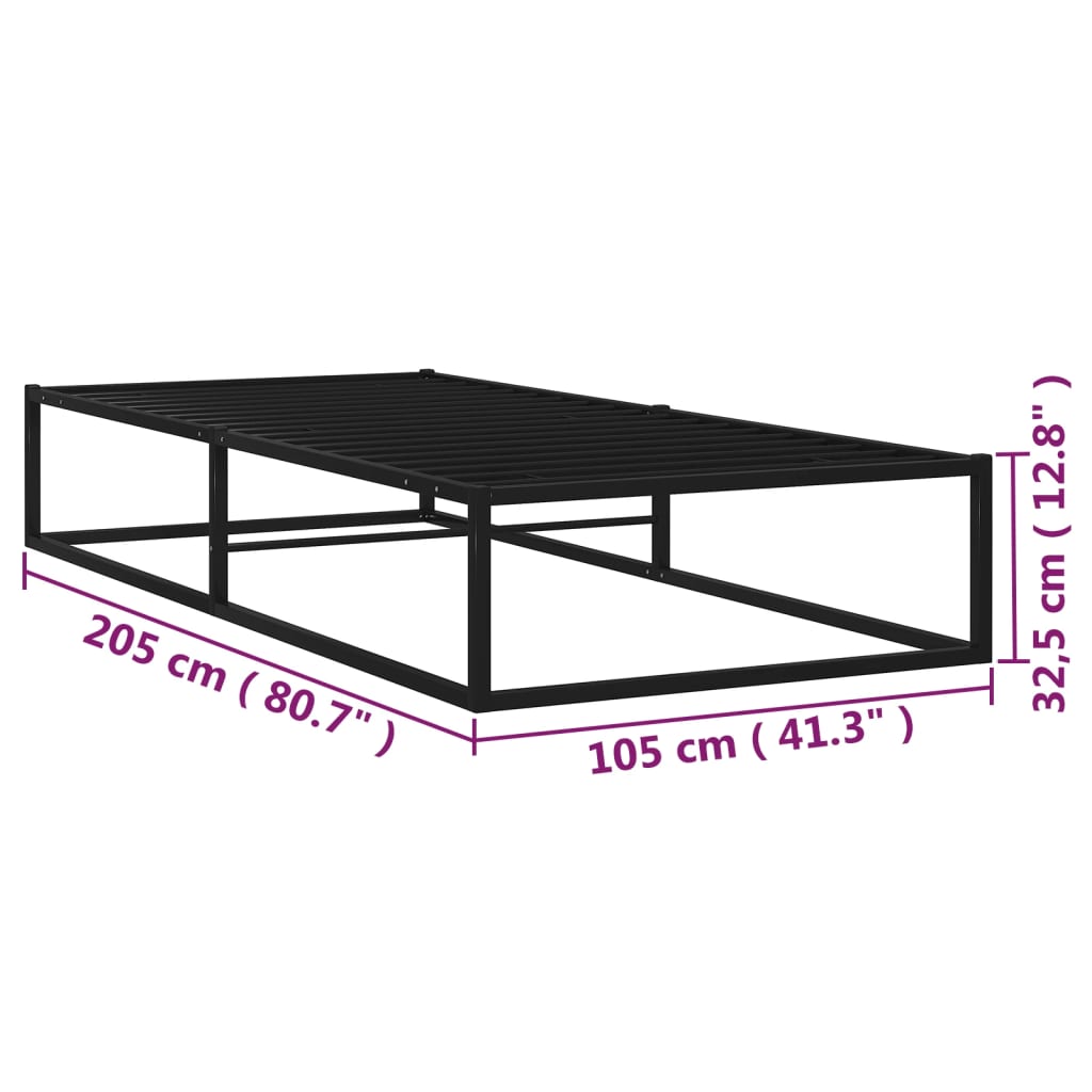 sengestel 100x200 cm metal sort