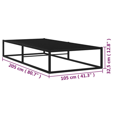 sengestel 100x200 cm metal sort