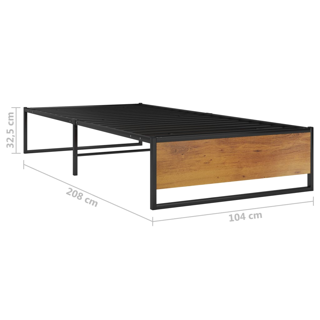 sengestel 100x200 cm metal sort