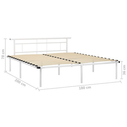 sengestel 180x200 cm metal hvid
