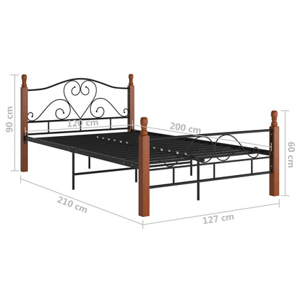sengeramme 120x200 cm metal sort