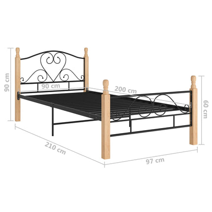 sengeramme 90x200 cm metal sort