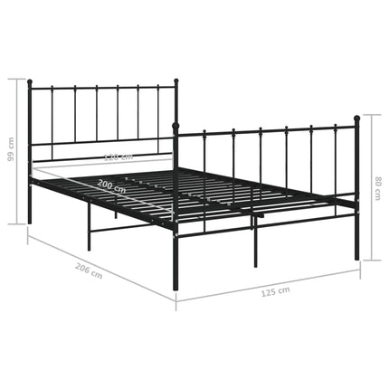 sengestel 120x200 cm metal sort