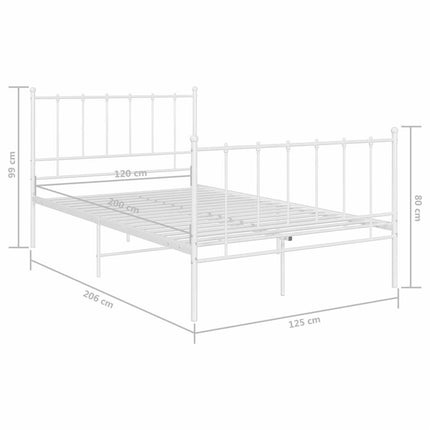 sengestel 120x200 cm metal hvid