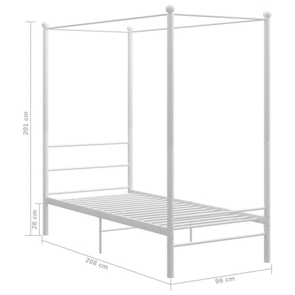 sengestel til himmelseng 90x200 cm metal hvid