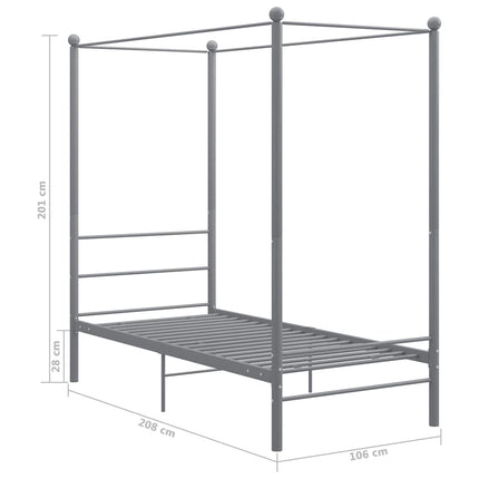 sengestel til himmelseng 90x200 cm metal grå