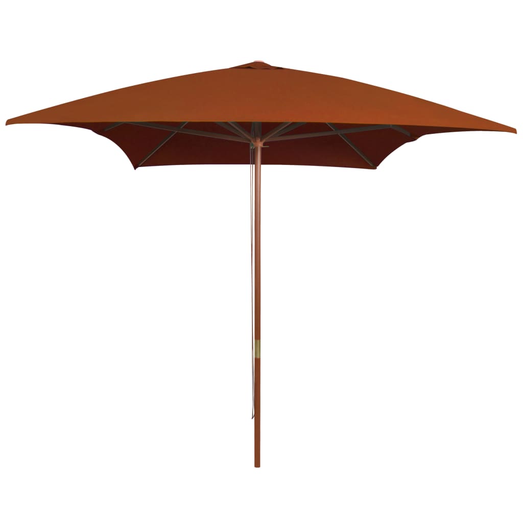 haveparasol 200x300 cm træstang terrakotta