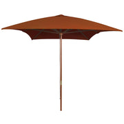 haveparasol 200x300 cm træstang terrakotta